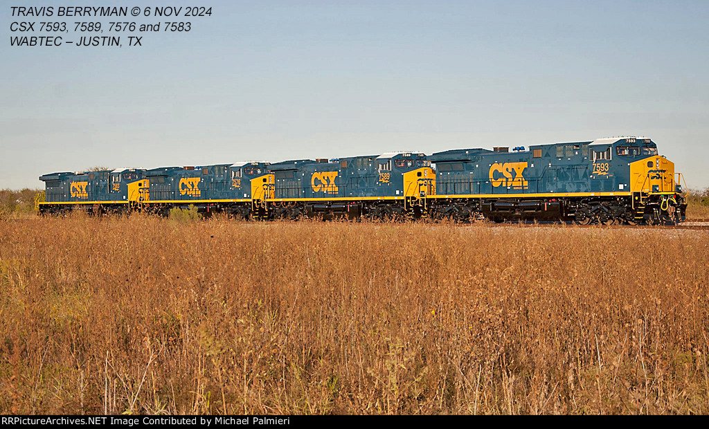 CSX AC4400CWM units 7593, 7589, 7576 and 7583